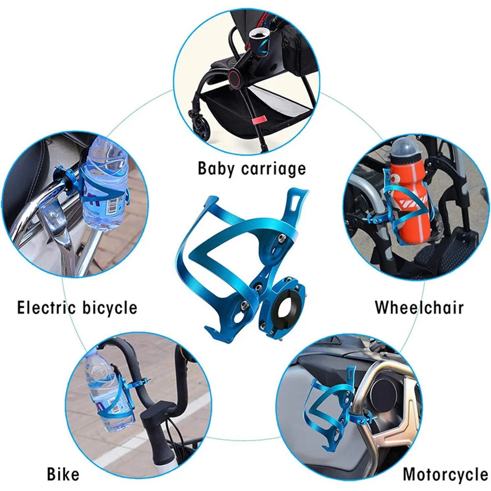 JUNSUNMAY BH001 Aluminum Alloy Bicycle Water Bottle Bracket MTB Bike Bottle Cage with Rotation Base - Blue - 5