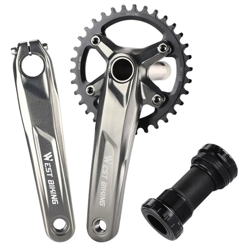 WEST BIKING YP0817011 MTB bike Hollow Integrated Crankset CNC Aluminum Alloy 34T Bike Crankset - 1