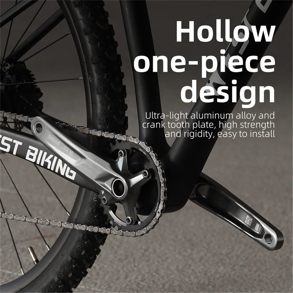 WEST BIKING YP0817011 MTB bike Hollow Integrated Crankset CNC Aluminum Alloy 34T Bike Crankset - 7