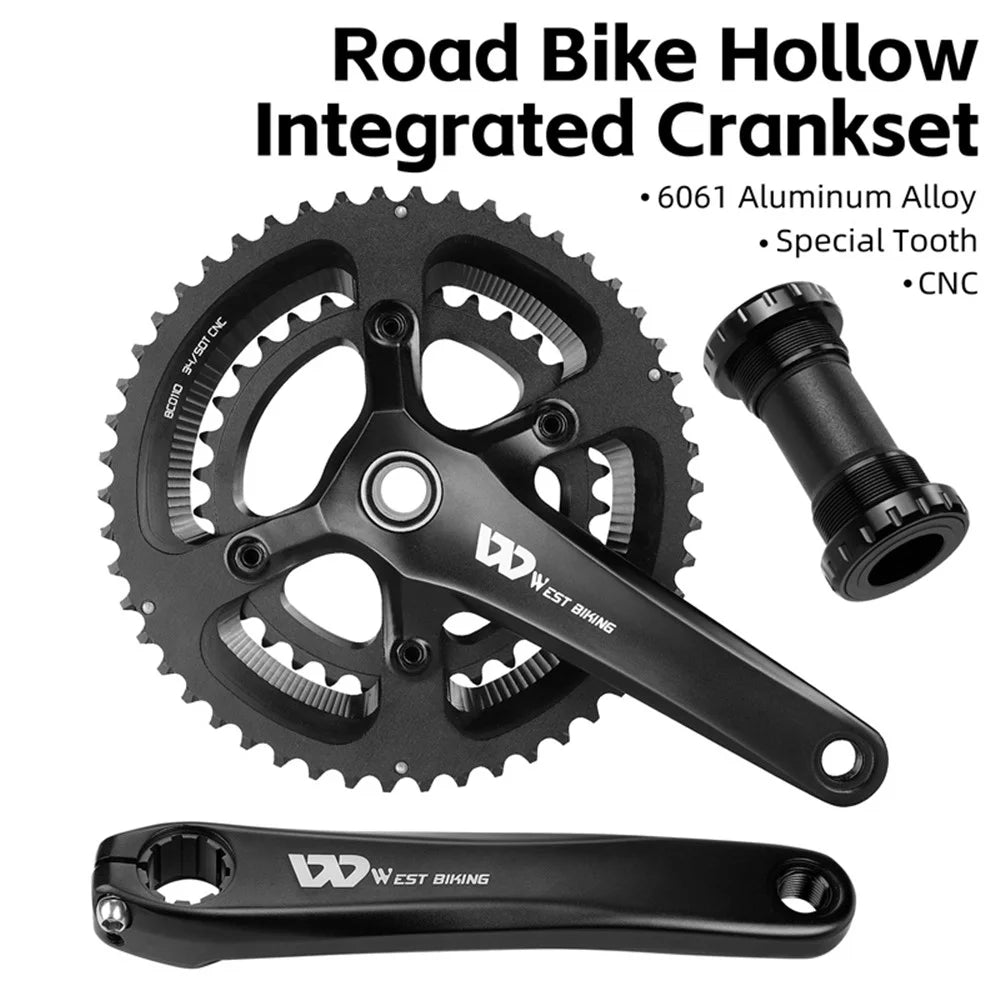 WEST BIKING YP0817010 Road Bike Hollow Integrated Crankset Bicycle Modified Parts - 2