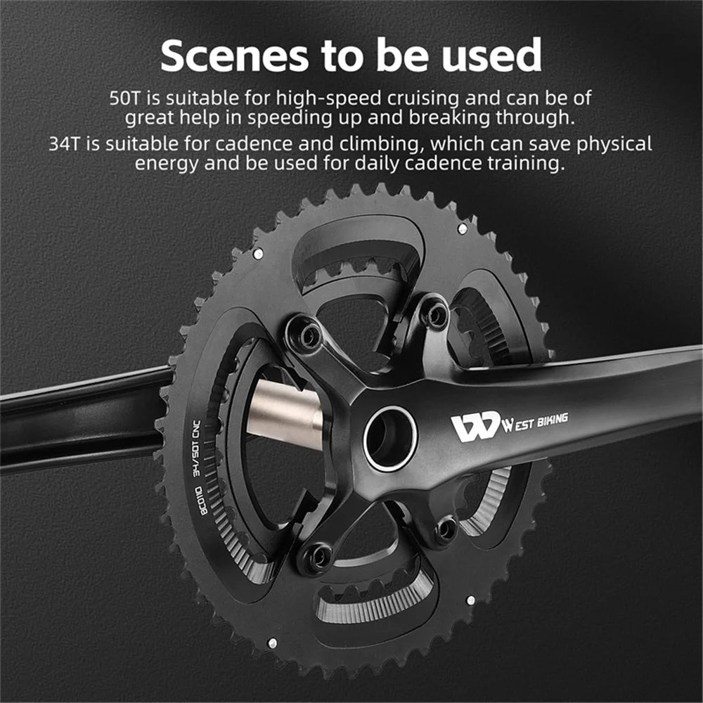 WEST BIKING YP0817010 Road Bike Hollow Integrated Crankset Bicycle Modified Parts - 3