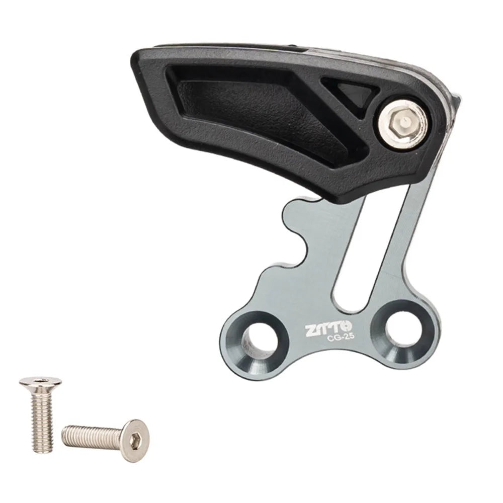 ZTTO CG25 Aluminum Alloy MTB Bicycle Chain Guide E-Type Mount Chain Protector - Titanium Grey - 1