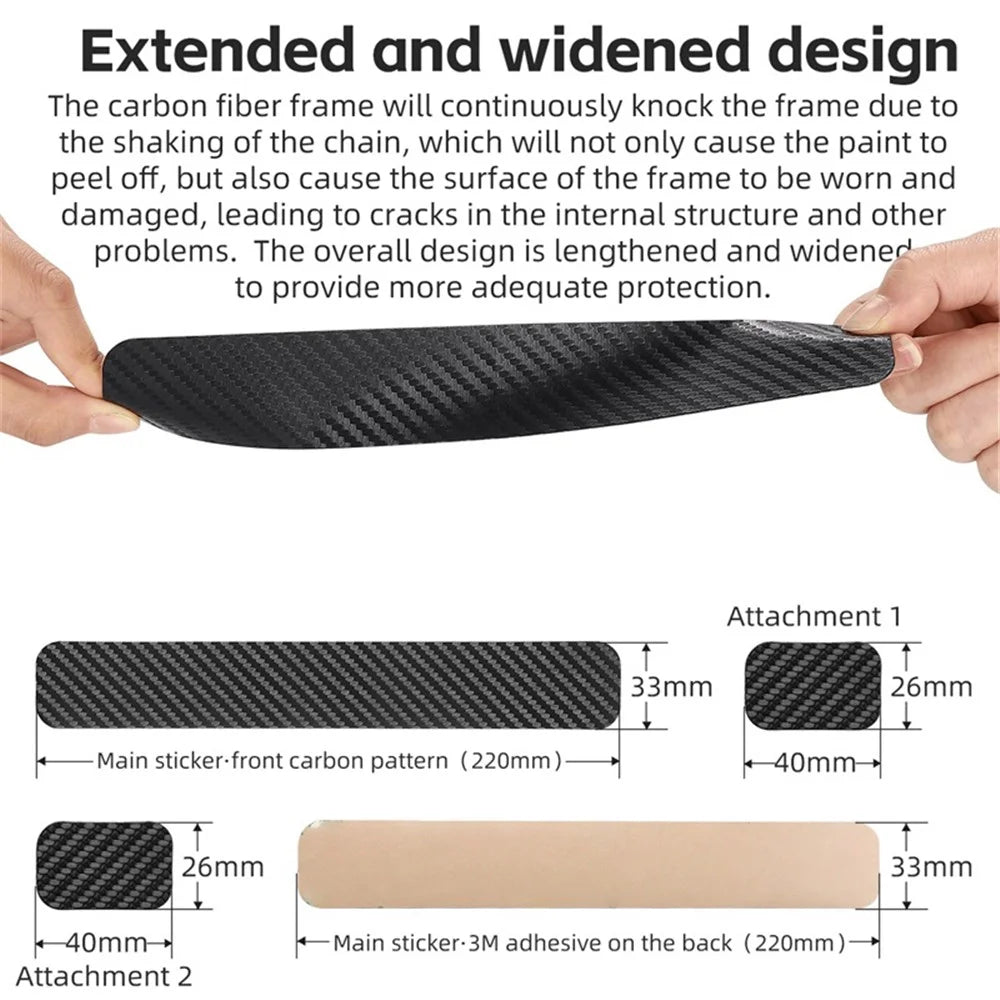 WEST BIKING YP0719372 3Pcs / Set Bicycle Frame Chain Protective Sticker Bike Anti-collision Film - 6