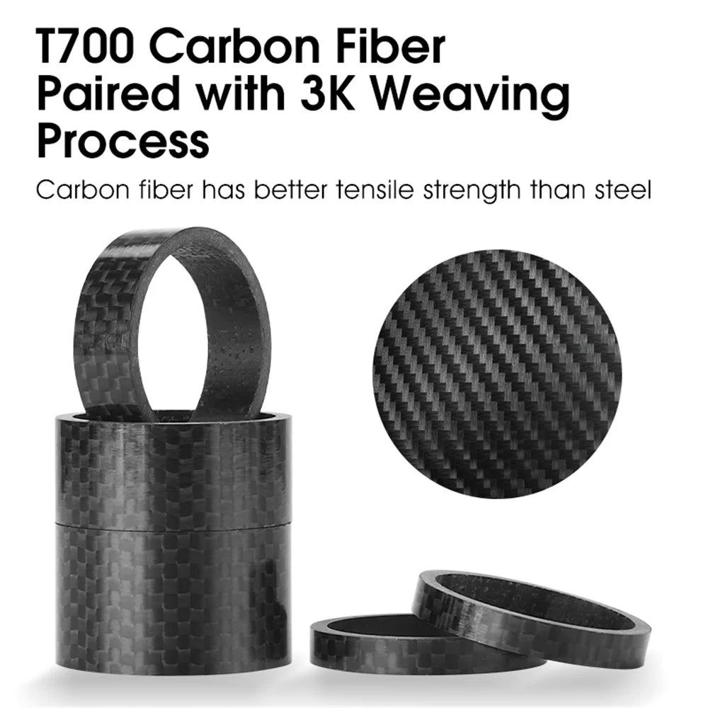 WEST BIKING 15mm MTB Bike Front Fork Spare Parts  Carbon Fiber Bicycle Stem Spacer Fork Gasket - 5