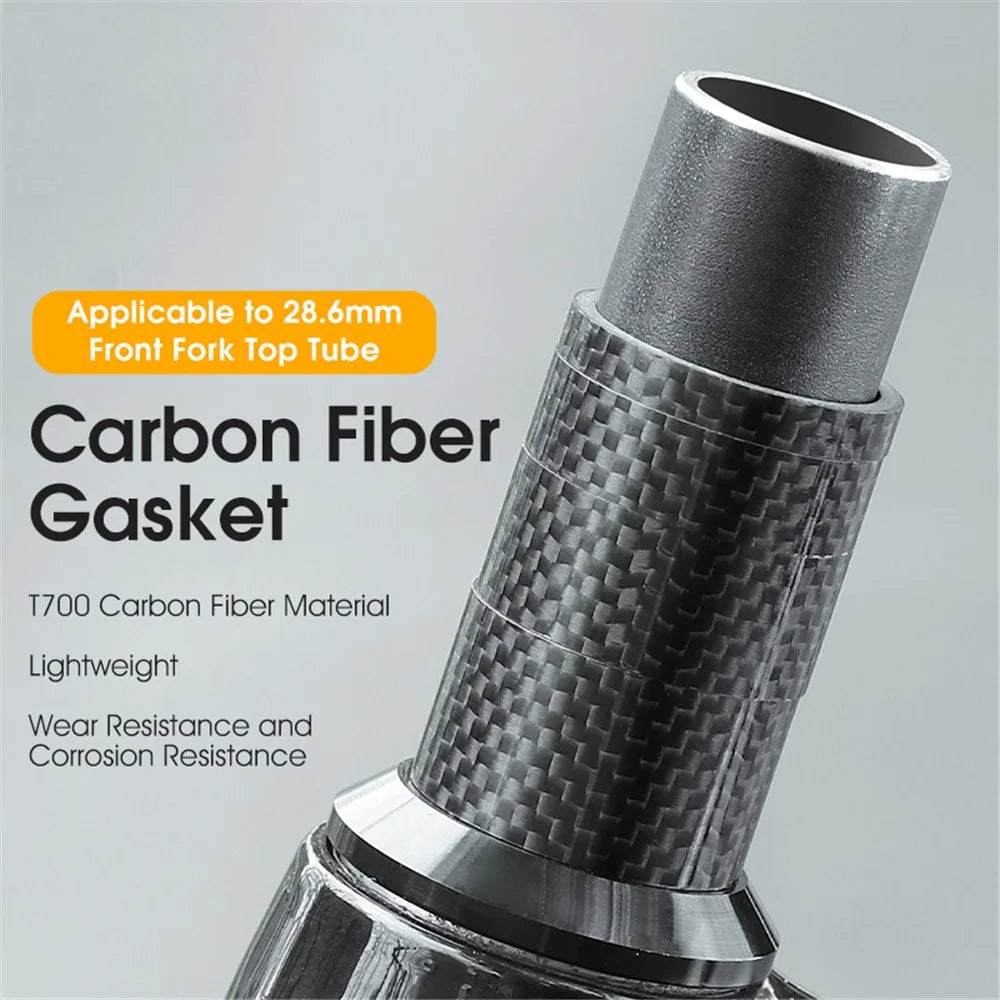 WEST BIKING 20mm Carbon Fiber Bicycle Stem Spacer Fork Gasket for MTB Bike - 4