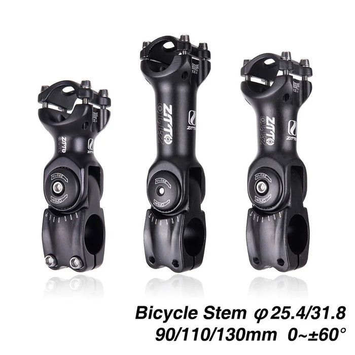 ZTTO Aluminum Alloy Bike Stem MTB Stem Degree Adjustable Raise Up Function Bicycle Tool - 25.4x90MM - 4
