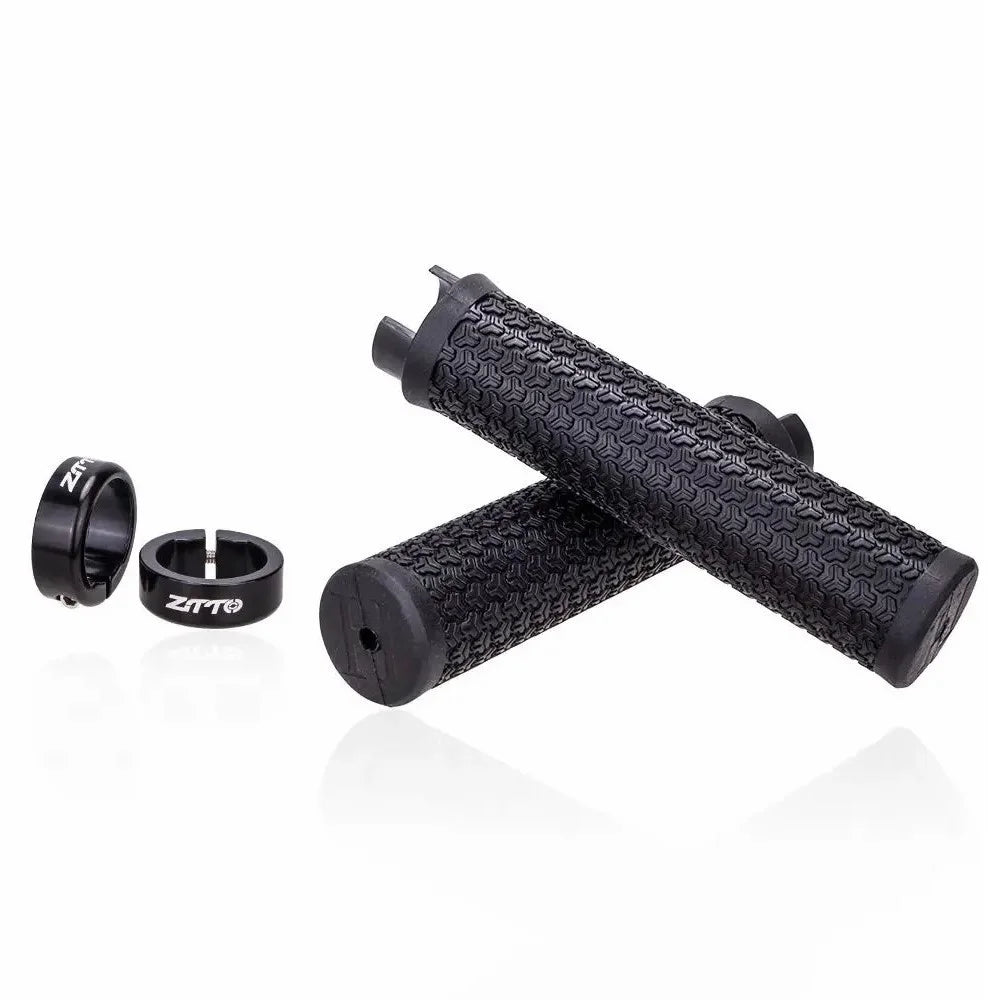 ZTTO AG13 Bike Aluminum Alloy Lockable Ring Grip Anti-Slip Rubber Handle Grip - Black - 4