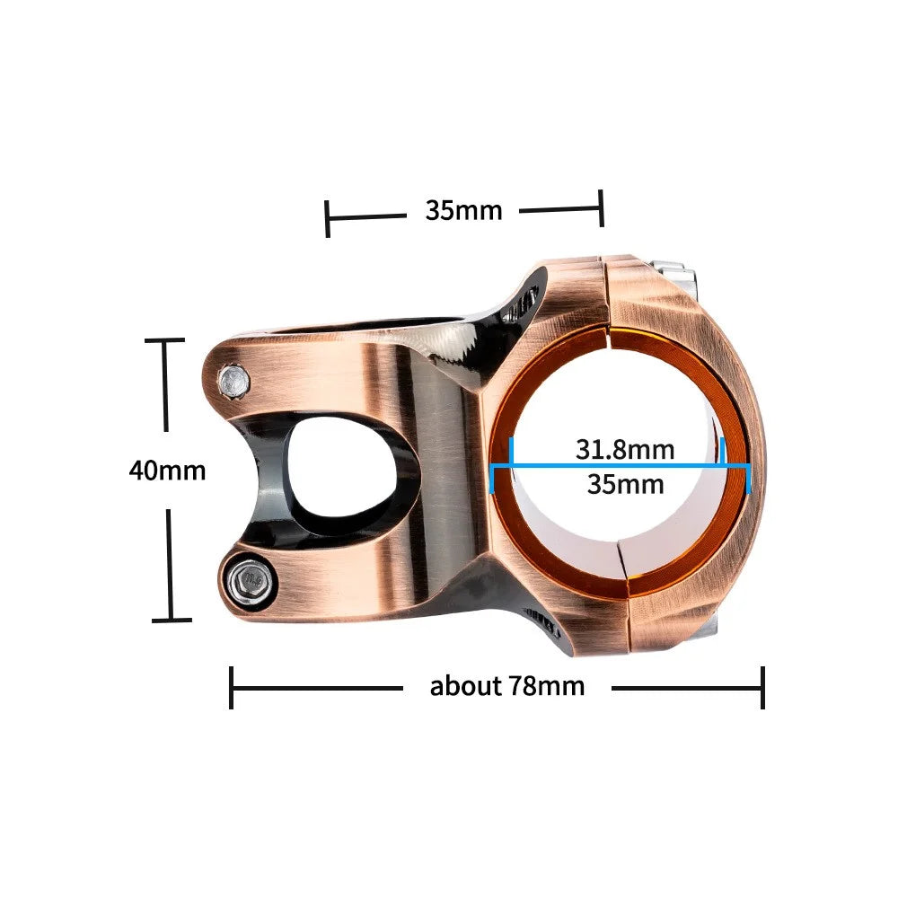 ZTTO GTSBL35 0-Degree Bike Handlebar Short Stem Aluminum Alloy Mountain Bicycle Stem Riser - 31.8x35mm - 2