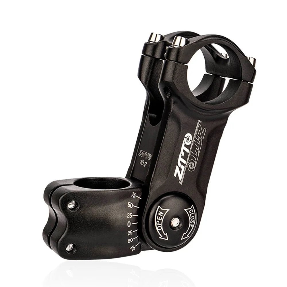 ZTTO CNCKTBL Angle Adjustable Bike Handlebar Stem CNC Aluminum Alloy MTB Bicycle Stem Riser - 31.8x90mm Black - 3