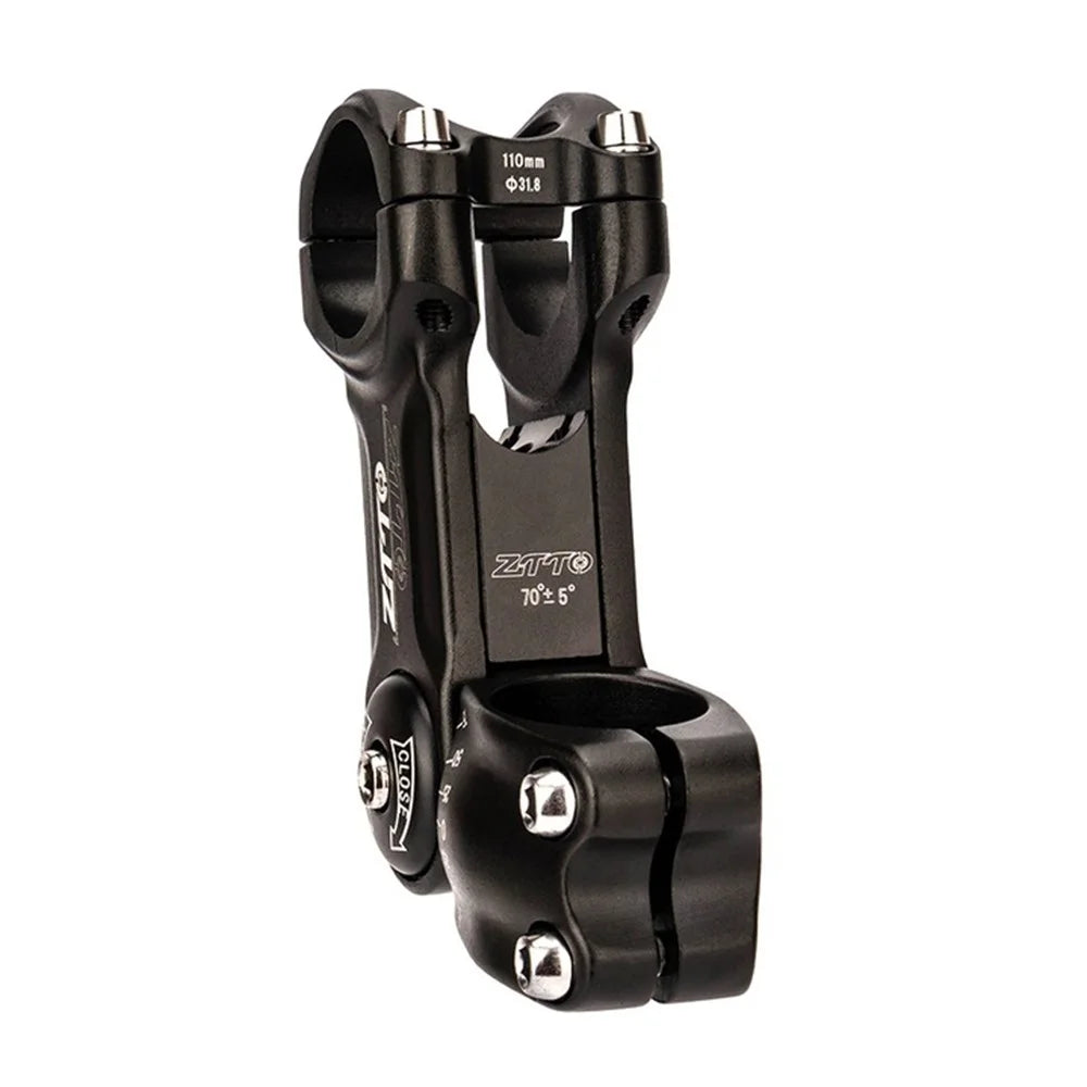 ZTTO CNCKTBL Angle Adjustable Bike Handlebar Stem CNC Aluminum Alloy MTB Bicycle Stem Riser - 31.8x90mm Black - 4