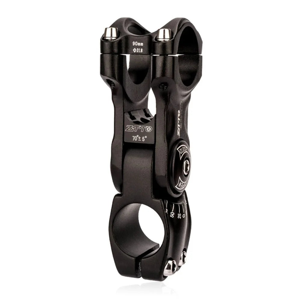ZTTO CNCKTBL Angle Adjustable Bike Handlebar Stem CNC Aluminum Alloy MTB Bicycle Stem Riser - 31.8x90mm Black - 5
