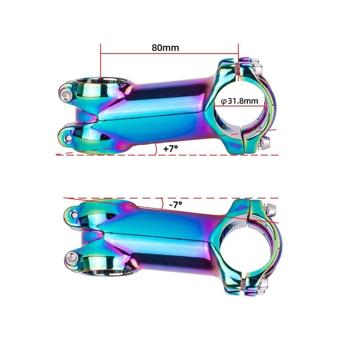 ZTTO Aluminum Alloy MTB Road Bicycle Colorful Stem Riser Bike Handlebar Stem - 100mm ±7 Degrees - 5