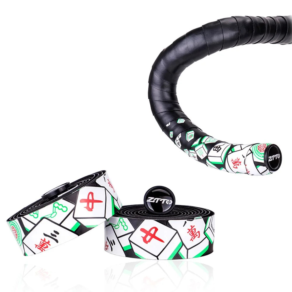 ZTTO CSBD 2Pcs Mahjong Pattern Bicycle Handlebar Anti-skid PU+EVA Tape Bike Handlebar Wrap Straps - 2