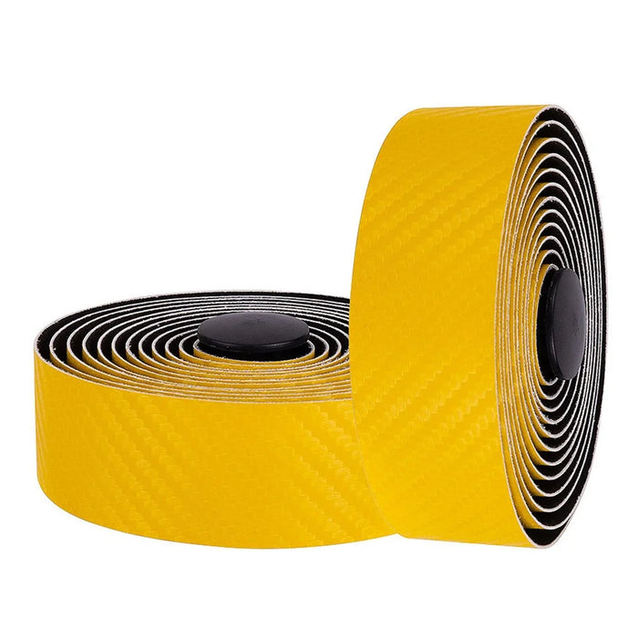 ZTTO GLBD3 2Pcs Carbon Fiber Bicycle Handlebar Anti-skid Tape Road Bike Handlebar Wrap Strap - Yellow - 1