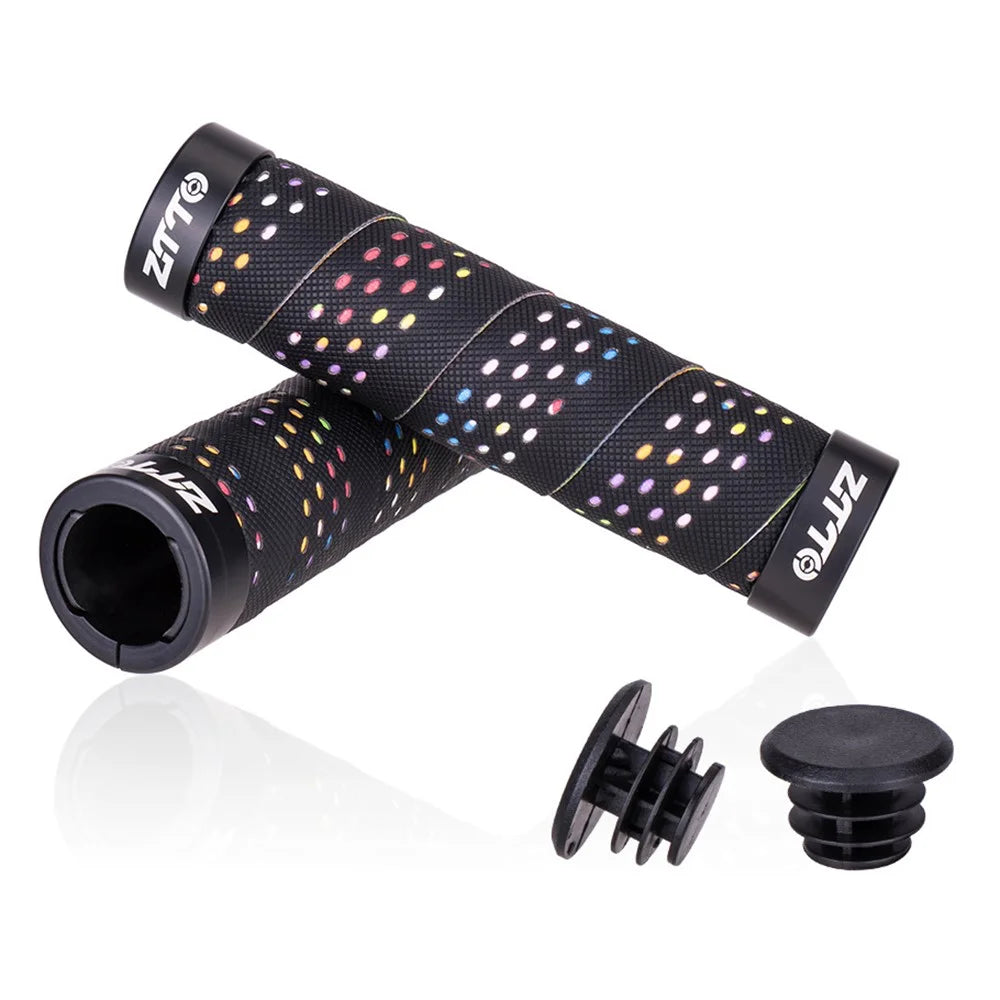 ZTTO AG115 Shockproof Bicycle Handle Bar Grips MTB Mountain Bike Handlebar Cover - Black+Multi-color - 2