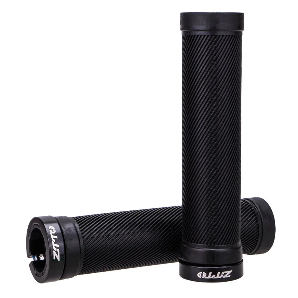 ZTTO AG40 Bike Anti-slip Handlebar Single-sided Locking Shockproof Rubber Bicycle Grips - Black - 1