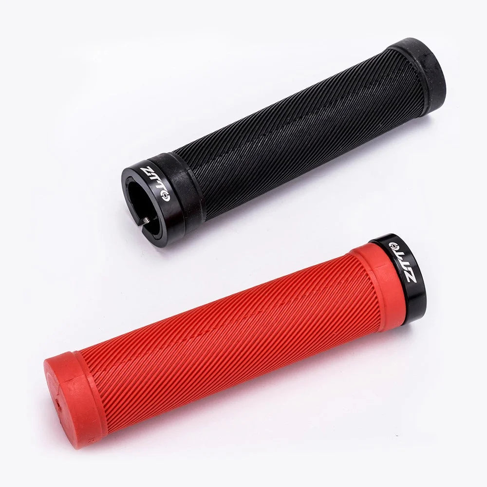 ZTTO AG40 Bike Anti-slip Handlebar Single-sided Locking Shockproof Rubber Bicycle Grips - Black - 4