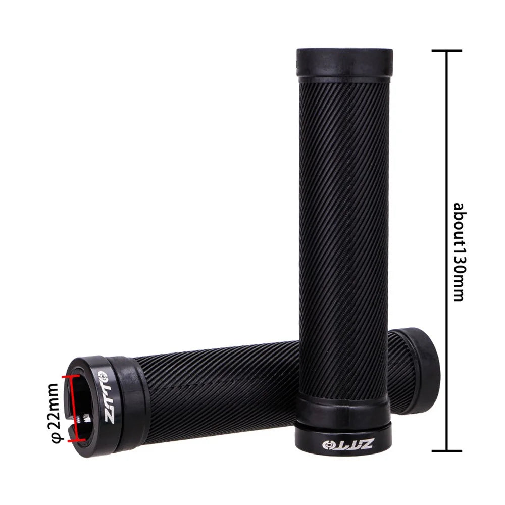 ZTTO AG40 Bike Anti-slip Handlebar Single-sided Locking Shockproof Rubber Bicycle Grips - Black - 6