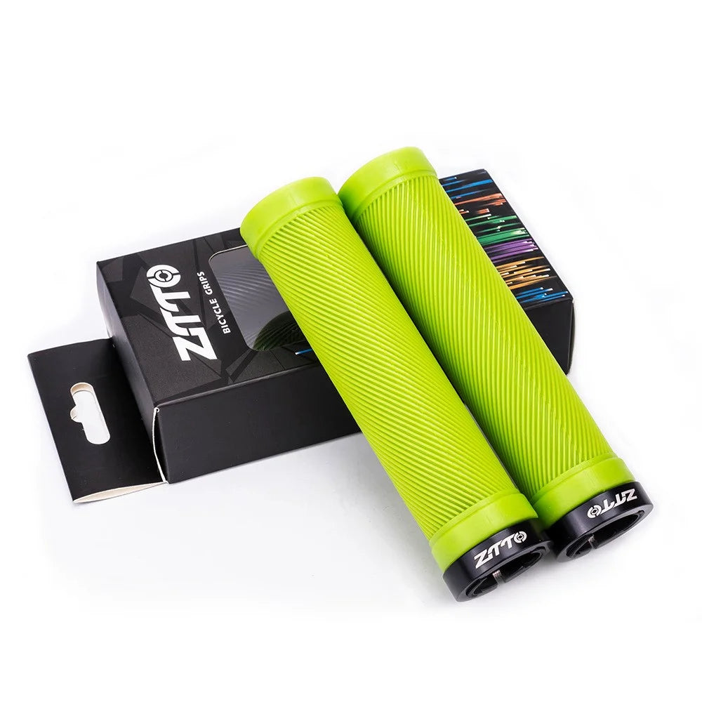 ZTTO AG40 Bike Anti-slip Handlebar Single-sided Locking Shockproof Rubber Bicycle Grips - Black - 7