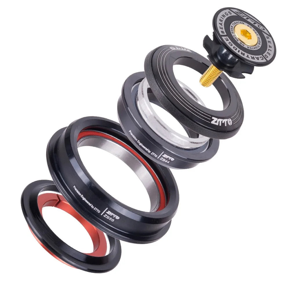 ZTTO 4456ST Aluminum Alloy Bike Bearing Headset Tapered / Straight Tube Front Fork Headset - 1