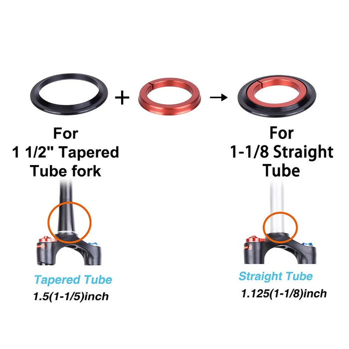 ZTTO 4456ST Aluminum Alloy Bike Bearing Headset Tapered / Straight Tube Front Fork Headset - 5