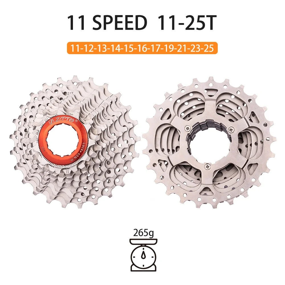 ZTTO Road Bike 11 Speed Flywheel Silver Bicycle Cassette Replacement Part - 11T-25T - 2