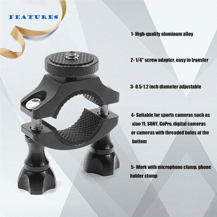 KF27870 Bike Camera Mount 1 / 4-inch Screw Adapter Bicycle Action Camera Bracket for GoPro / DJI Osmo - 4