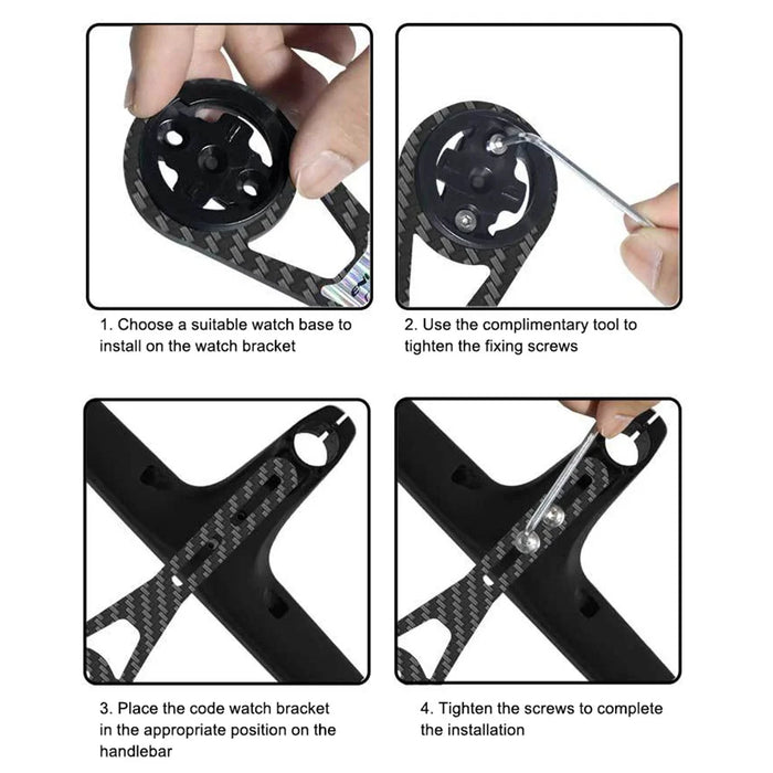 ENLEE Road Bike Carbon Fiber Computer Mount Holder to Connect Lights Action Camera - Long Size - 5