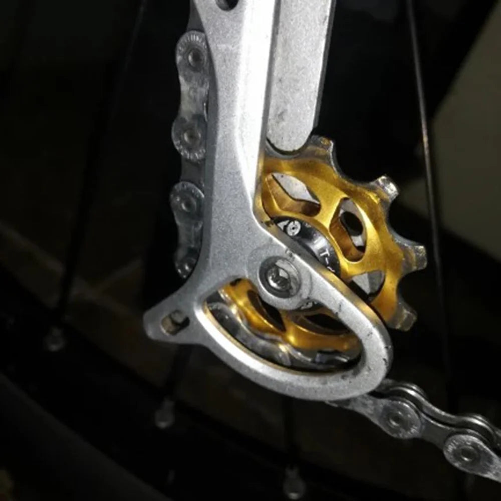 ZTTO 11T Bicycle Ceramic Bearing Jockey Wheel Aluminium Alloy Rear Derailleur Guide Roller - Gold - 3
