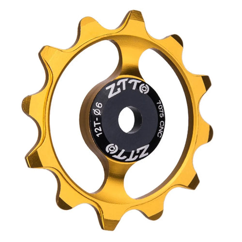 ZTTO ZT-12T Mountain Bike 12T Ceramic Bearing Derailleur Pulley Aluminum Alloy Guide Wheel - Gold - 1