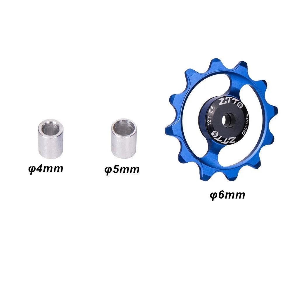 ZTTO ZT-12T Mountain Bike 12T Ceramic Bearing Derailleur Pulley Aluminum Alloy Guide Wheel - Gold - 4