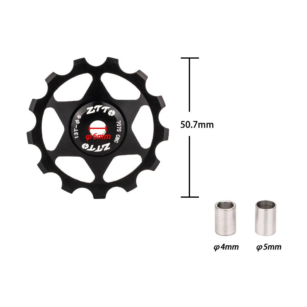 ZTTO 13T Aluminium Alloy Bike Rear Derailleur Pulley Bearing Wheel Guide Roller - Multi-color - 6