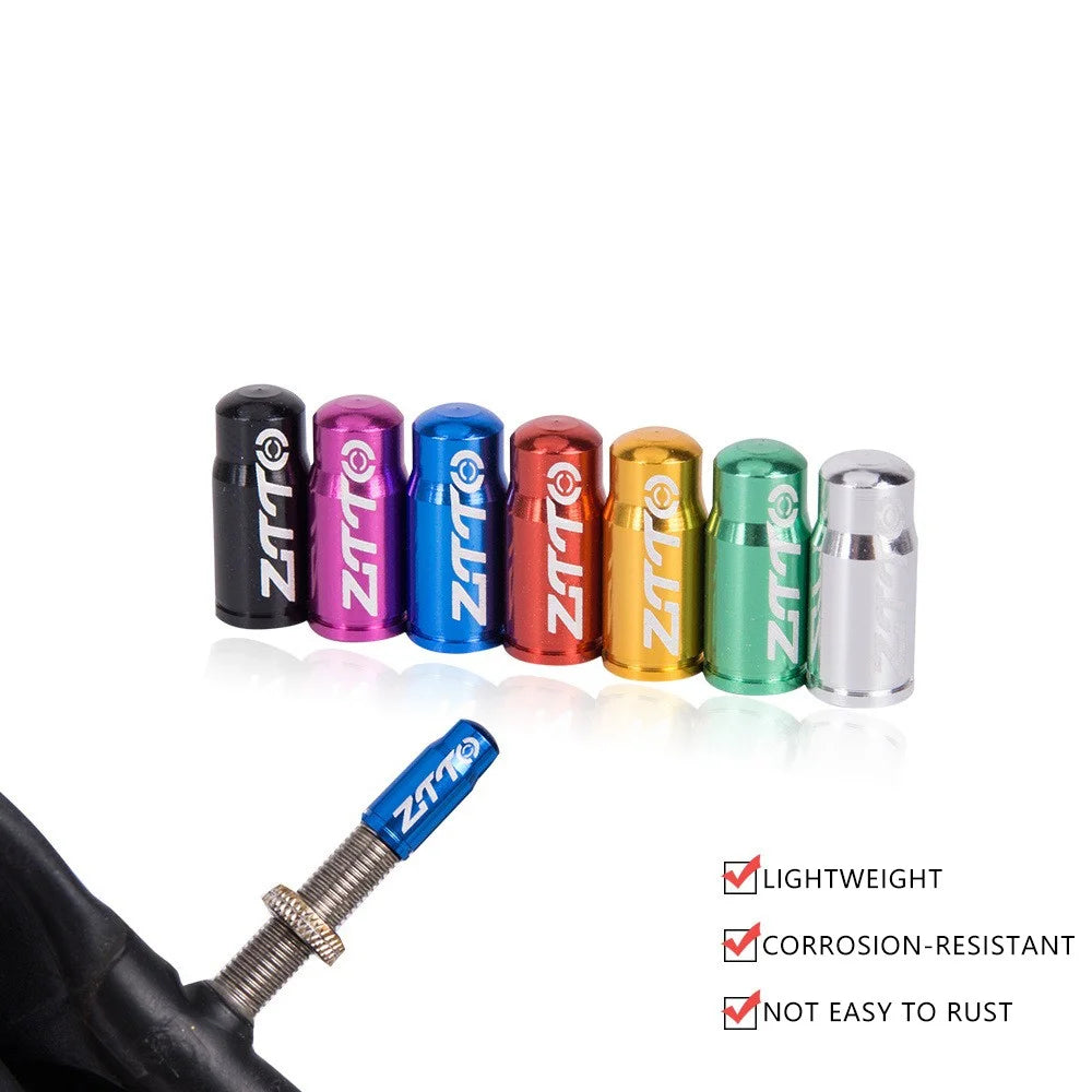 ZTTO 1Pc Aluminum Alloy Bicycle Tire Valve Cap Bike Presta Valve Dustproof Cap - Black - 2