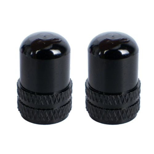 ZTTO 1 Pair Aluminum Alloy Bike Schrader Valve Cap Dust Cover for MTB Bicycle - Black - 1