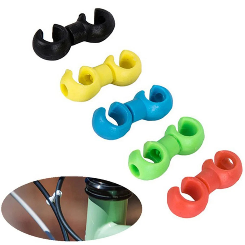 ZTTO 10Pcs Bicycle Cross Line Clips Mountain Road Bicycle Brake Gear Cable S Style Clips - Black - 4
