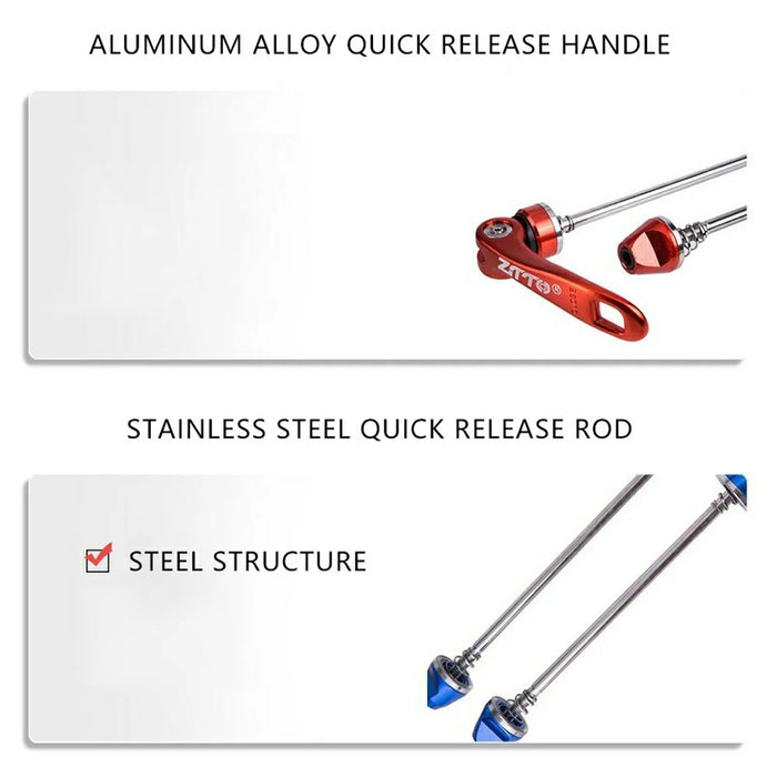 ZTTO QR1 1 Pair Bike Axle Quick Release Skewer MTB Bicycle Front Rear Axle Wheel Hub Quick Release Rod - Red - 4