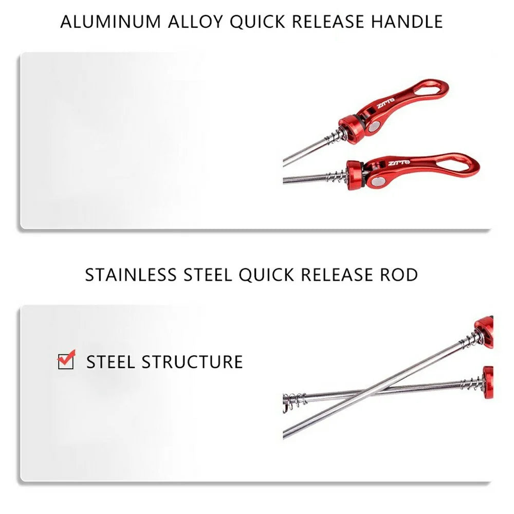 ZTTO LXKCG 1 Pair Bicycle Quick Release Skewer Bike Rear Wheel Quick Release Replacement Axle - Red - 3