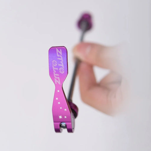 ZTTO Cycling Wheel Hub Front Rear Skewer Aluminum Alloy Handle Quick Release Lever Set - Purple - 2