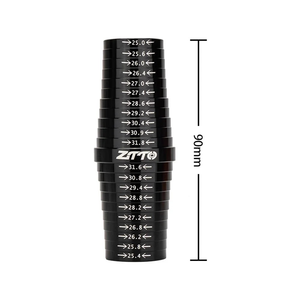 ZTTO ZGCL Metal Bike Seat Tube Seatpost Size Measurement Sizing Gauge for 25mm-31.8mm - Black - 7