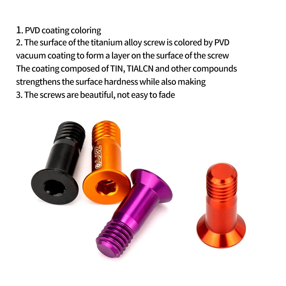 ZTTO 2Pcs Bicycle Rear Derailleur Wheel Fixed Screw Bike Transmission Guide Sprocket Screws, M5x14.2 - Black - 4