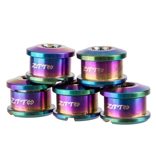 ZTTO 5PCS Titanium Alloy Bike XO Type Chainring Screws Bolts Replacement Parts - 1