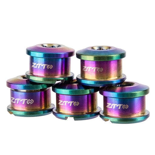 ZTTO 5PCS Titanium Alloy Bike XO Type Chainring Screws Bolts Replacement Parts - 1