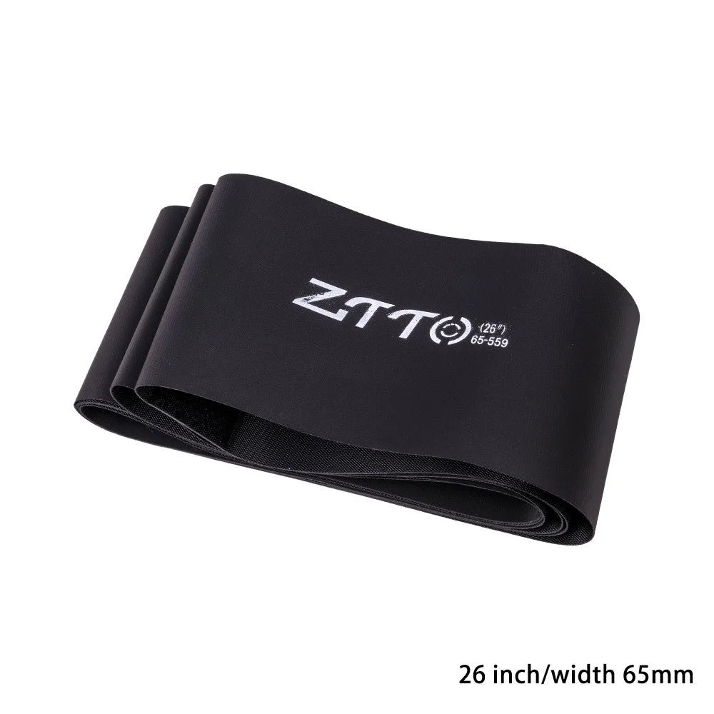 ZTTO 26'' Bicycle Rim Strip 65mm Width Bicycle Inner Tube Pad Rim Liner Protection Pad Puncture Proof Belt - Black - 2