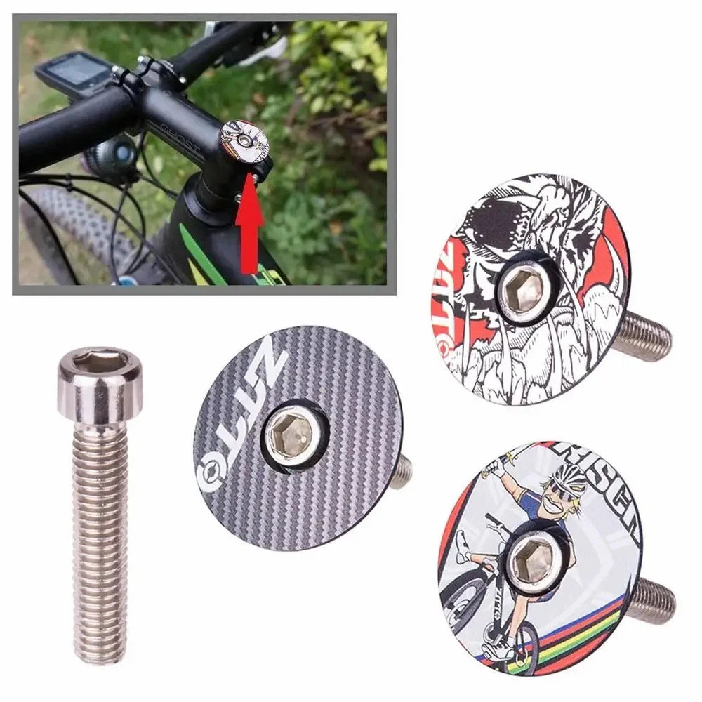 ZTTO 28.6mm Bike Front Fork Stem Top Caps Aluminum Alloy  Bicycle Headset Top Covers with Bolts - Style A - 2