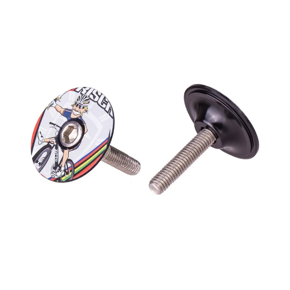 ZTTO 28.6mm Bike Front Fork Stem Top Caps Aluminum Alloy  Bicycle Headset Top Covers with Bolts - Style A - 3