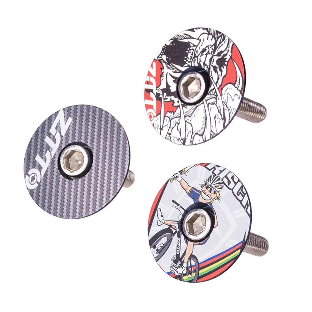 ZTTO 28.6mm Bike Front Fork Stem Top Caps Aluminum Alloy  Bicycle Headset Top Covers with Bolts - Style A - 5