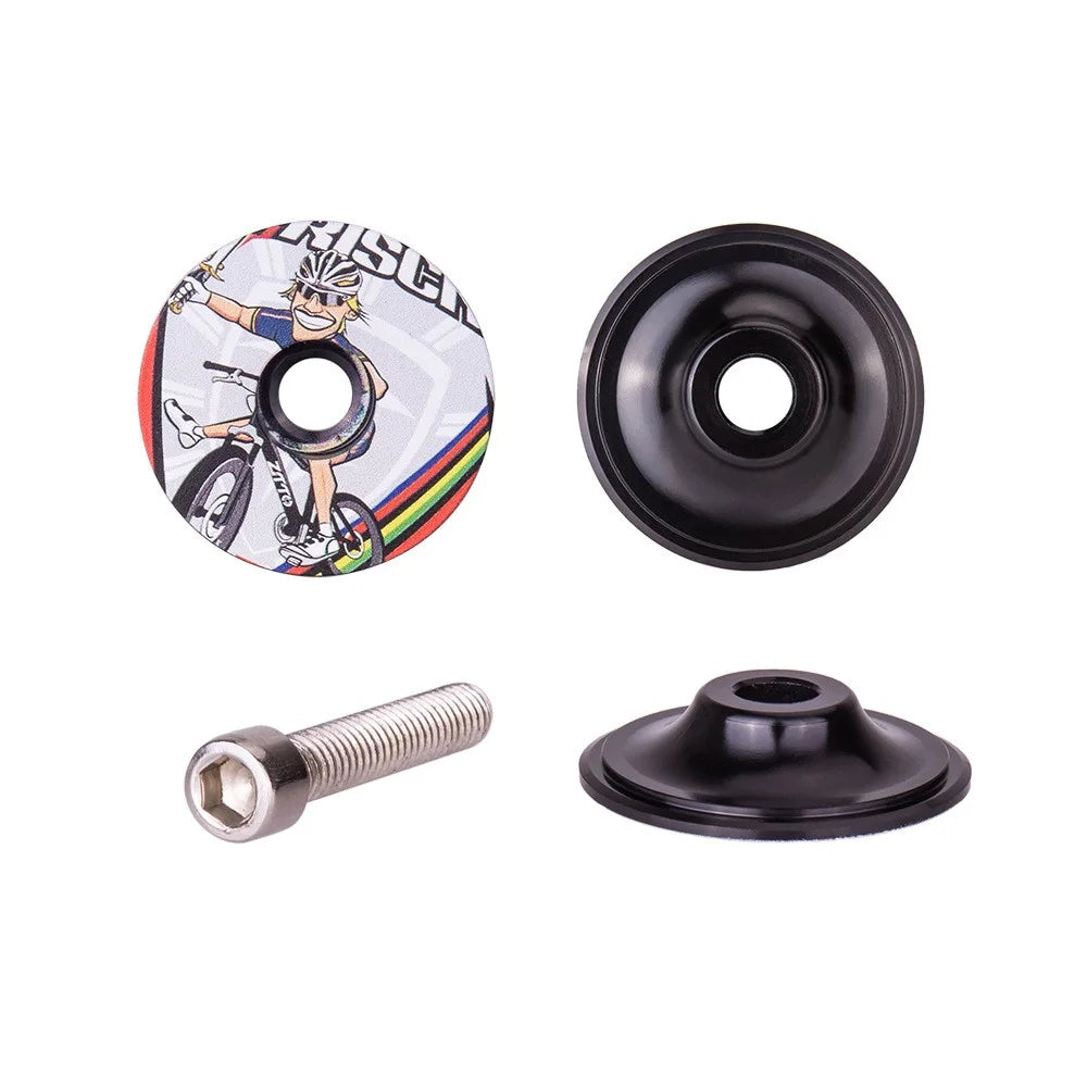 ZTTO 28.6mm Bike Front Fork Stem Top Caps Aluminum Alloy  Bicycle Headset Top Covers with Bolts - Style A - 6