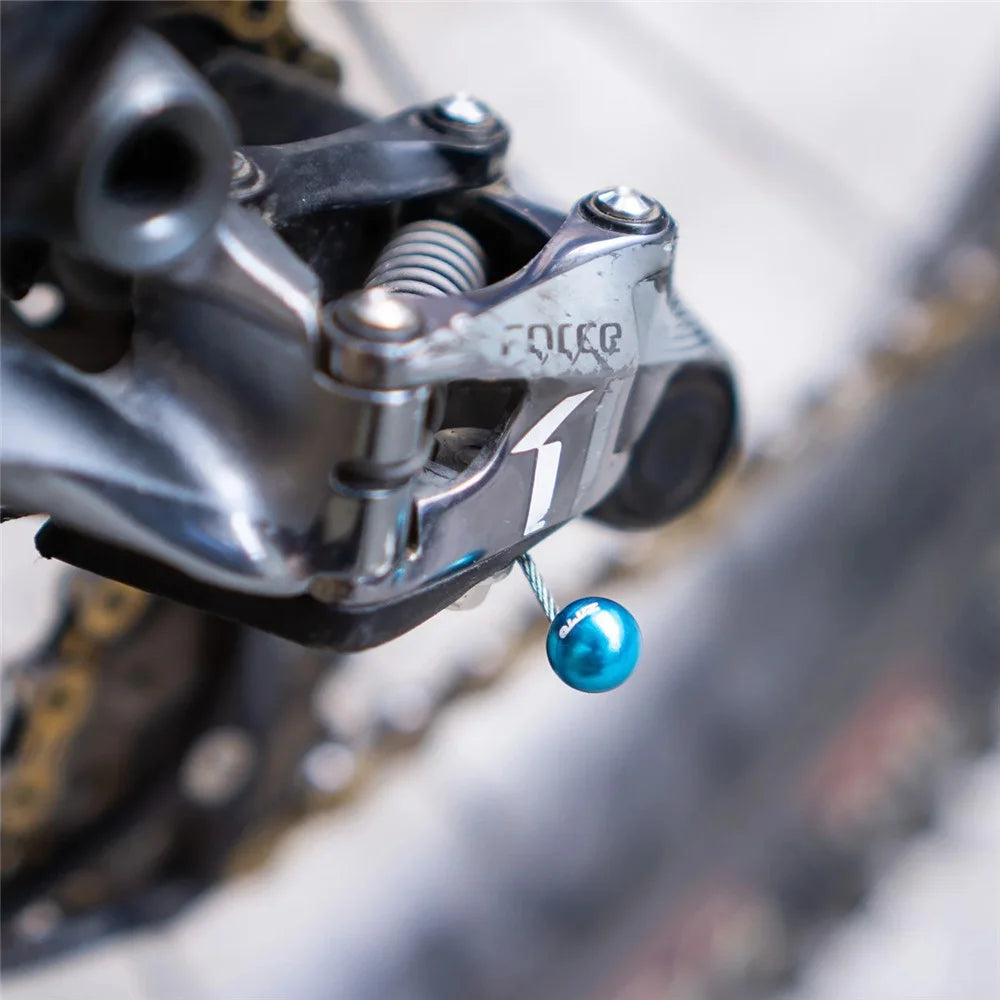 ZTTO XWM2 4pcs Ball Aluminum Alloy Bike Brake Cable Caps Gear Wire End Tips Crimps with Wrench for Road Bike - Black - 3