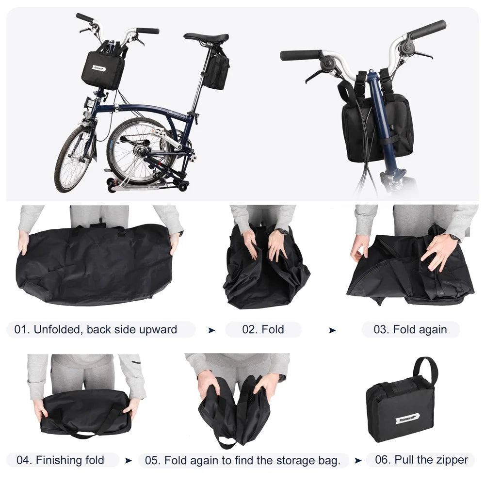 RHINOWALK RF203 20 inch Bike Front Bag Large Capacity Shoulder Bag Folding Storage Bag - 2