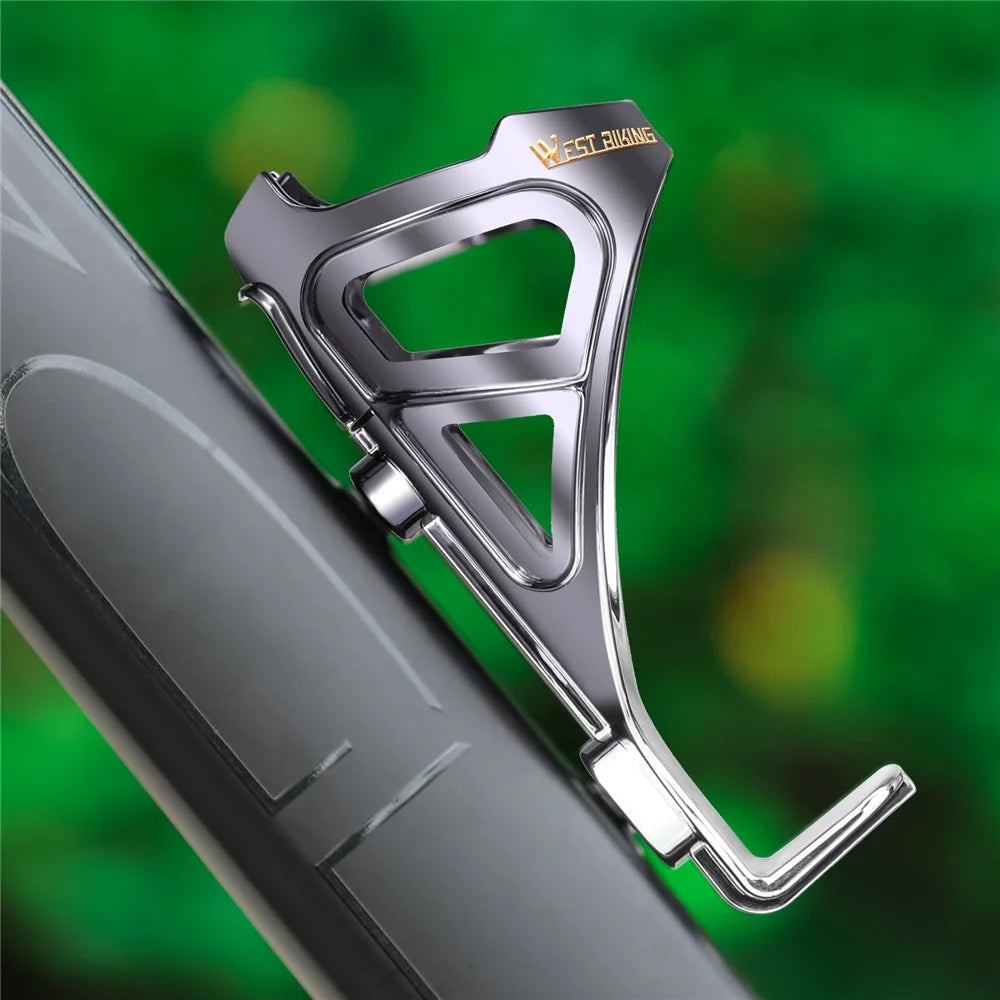 WEST BIKING YP0704033 Bike Bottle Cage Ultralight MTB Road Bicycle Water Bottle Holder Drink Cup Bracket - Black/Silver - 2